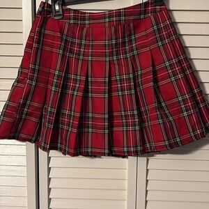 Fashion Bug Red Plaid Skater Skirt